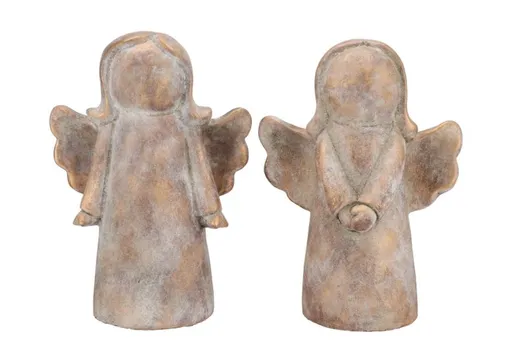 2ks zlatá antik cementová dekorace anděl Angel Gold - 22*14*31cm daan kromhout