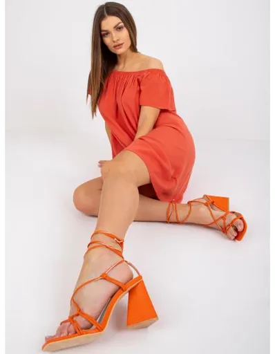 Dámské šaty pruhované Remember FRESH MADE oranžové