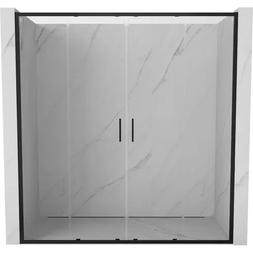 MEXEN/S Exo dvojité posuvné sprchové dveře 170, transparent, černá 8152-170-000-70-00