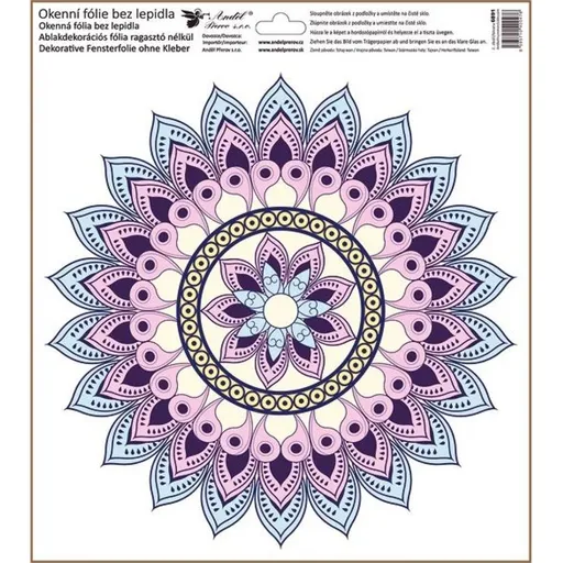 Okenní fólie barevné mandaly 30 x 33,5 cm obrázek 1.