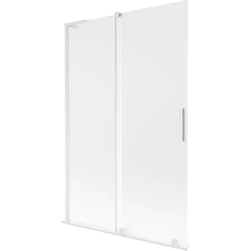 MEXEN/S Velar L dvoukřídlá posuvná vanová zástěna 120 x 150, dekor, bílá 896-120-003-31-20