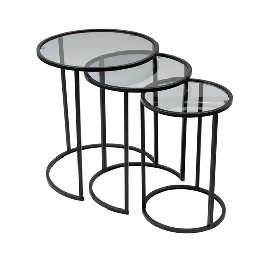 Odkládací stolek Alya Black, 3 ks