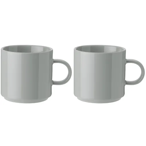 Hrnek na kávu 200 ml, sada 2 ks, světle šedá, kamenina, Stelton