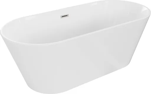 MEXEN/S Flavia vana volně stojící 170 x 75, bílá, sifon a přepad nikl kartáčovaná 54031708000-97