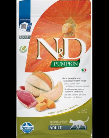 FARMINA N&amp;D Pumpkin Hrana uscata pentru pisici adulte, cu rata si pepene galben, 1.5 kg