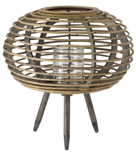 Ratanová lucerna na noze Bamboo - Ø56*59 cm J-Line by Jolipa