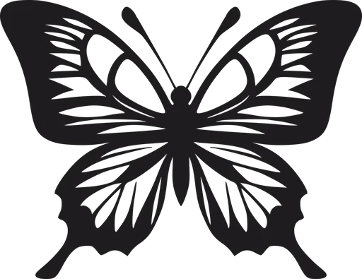 Vsepropejska Motýl dekorace na zeď 3 Rozměr (cm): 38 x 29, Dekor: Černá