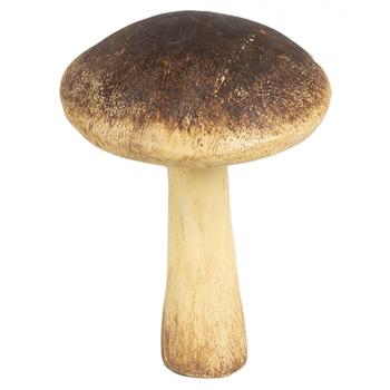 Hnědo-béžová dekorace houba Mushroom - Ø 9*12 cm  6PR4326