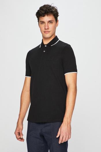 Bavlněné polo tričko Armani Exchange černá barva, hladké, 8NZF75 Z8M5Z