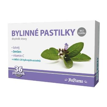 Medpharma Bylinné pastilky bez cukru šalvěj 36 ks