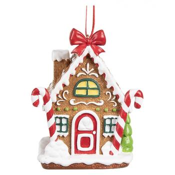 Závěsná ozdoba perníková chaloupka Gingerbread House - 7*5*9 cm 6PR4254