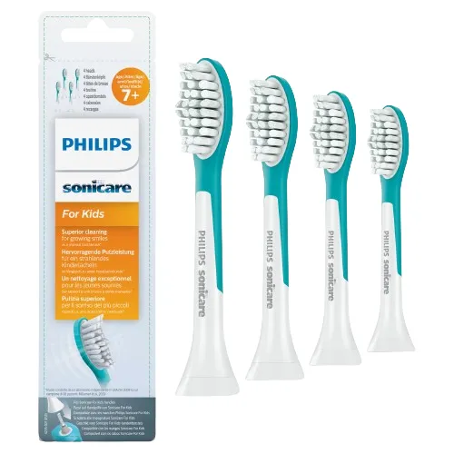 Philips Sonicare for Kids Standard HX6044/33 Standardní velikost hlavice sonického kartáčku pro děti od 7 let, 4 ks + dárek zdarma