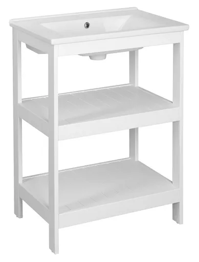 AQUALINE ETIDE policová umyvadlová skříňka 61,5x85x44 cm, bílá mat ET610