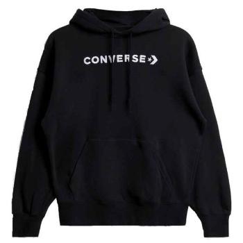 Converse WORDMARK FLEECE HOODIE EMB Dámská mikina, černá, velikost