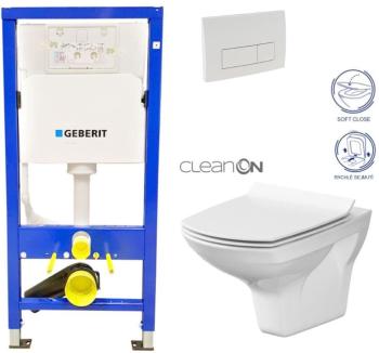 Geberit Duofix tlačítko DELTA51 BÍLÉ WC CERSANIT CARINA + SEDÁTKO 458.103.00.1 51BI CA3