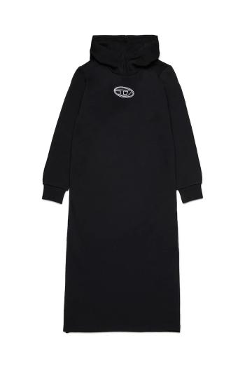 Dievčenské bavlnené šaty Diesel DYLA DRESS čierna farba, mini, oversize, J02426