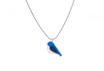 Dřevěný přívěsek BeWooden Blue Bird Pendant na krk s řetízkem zdarma