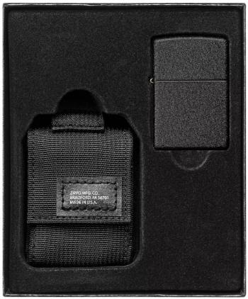 Zippo sada taktické pouzdro černé + zippo zapalovač 26075 black crackle