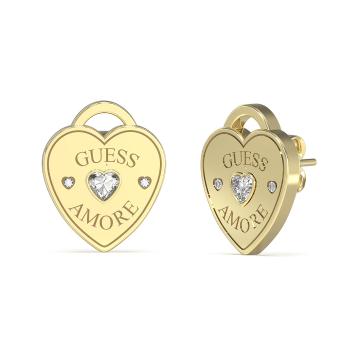 Guess Srdíčkové náušnice z pozlacené oceli Guess Amore JUBE05058JWYGT/U