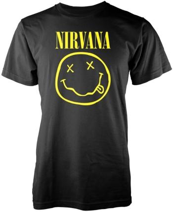 Nirvana Tričko Yellow Happy Face Unisex Black S