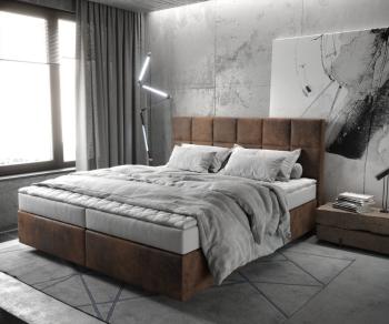 Boxspring postel Dream-Fine 180x200 cm mikrovlákno hnědá