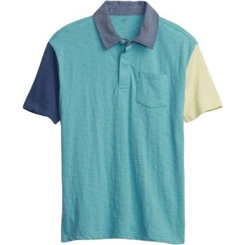 GAP CHAMBRAY POLO Chlapecké tričko, tyrkysová, velikost