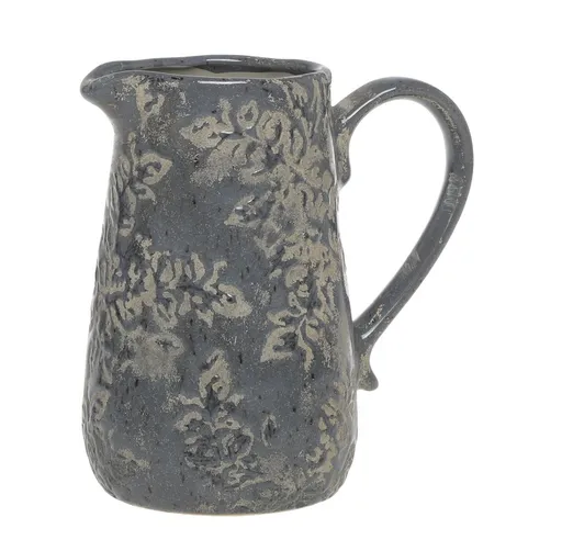 Opálový antik keramický džán s listy Antibes - 16*18 cm Chic Antique