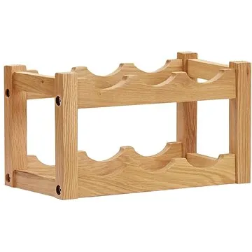 Stojan na víno na 6 lahví 37 × 21 × 21 cm masivní dubové dřevo