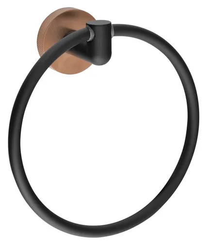 SAPHO LARISSA držák ručníků kruh, černá/měď mat WS006BC