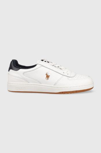 Kožené sneakers boty Polo Ralph Lauren Polo Crt bílá barva