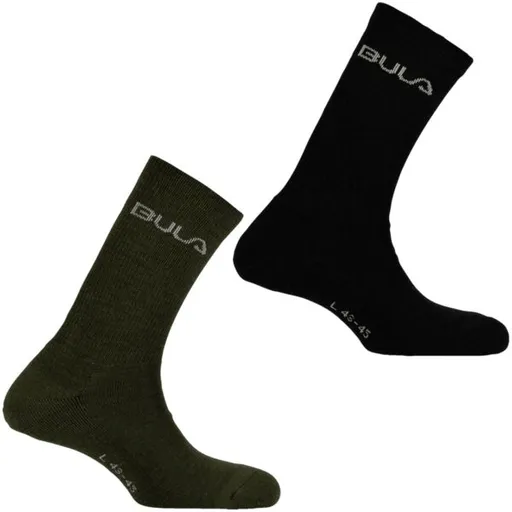 Bula 2PK WOOL SOCK Pánské ponožky, černá, velikost 42-45