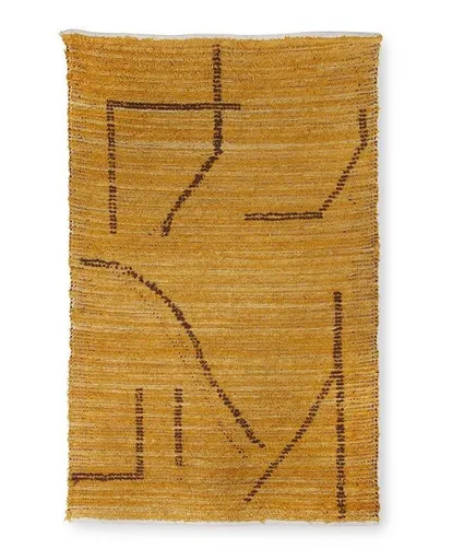 Okrový ručně tkaný bavlněný koberec se vzorem Woven - 120*180 cm HKLIVING