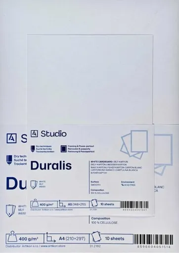 Bílý karton Duralis 400g A5, 10 listů