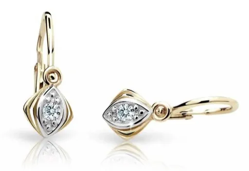Cutie Jewellery Zlaté dětské náušnice C1897-10-X-1 bílá