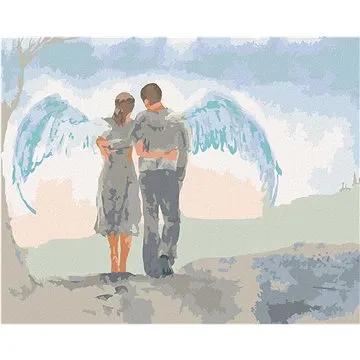 Zuty - Malování podle čísel - ŽENA S MUŽEM A KŘÍDLY, 80x100 cm, vypnuté plátno na rám (HRAmmb00833nad)