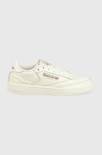 Kožené sneakers boty Reebok Classic Club C 85 bílá barva, HQ0948-CLK/CK/GOL