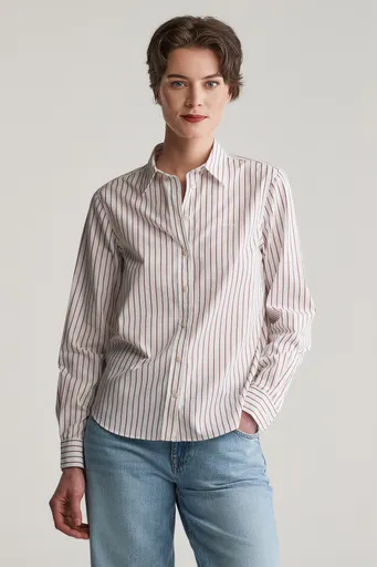 KOŠILE GANT REG POPLIN THIN STRIPED SHIRT WHITE