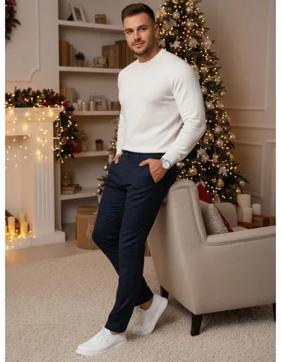 Pánské kalhoty chino tmavě modré