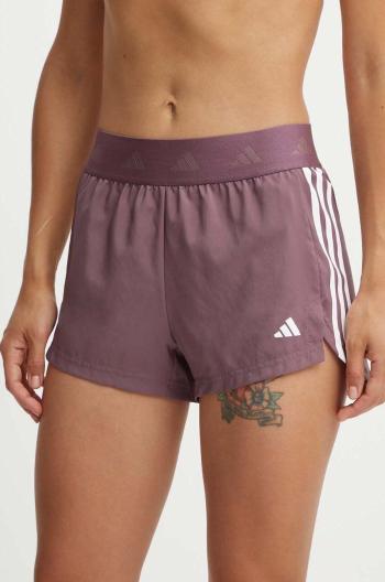 Tréninkové šortky adidas Performance Hyperglam fialová barva, s potiskem, high waist, IX3220