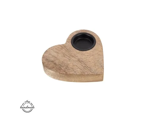 Svícen z mangového dřeva ORION Srdce