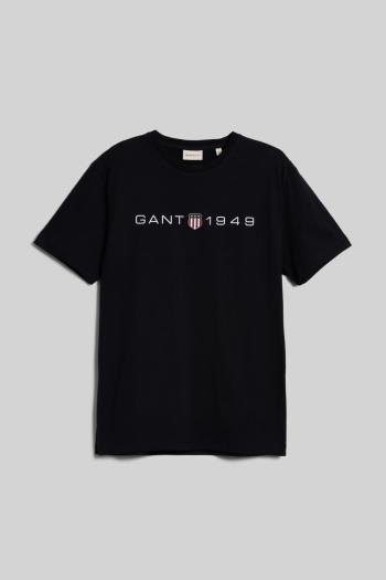 TRIČKO GANT PRINTED GRAPHIC SS T-SHIRT BLACK