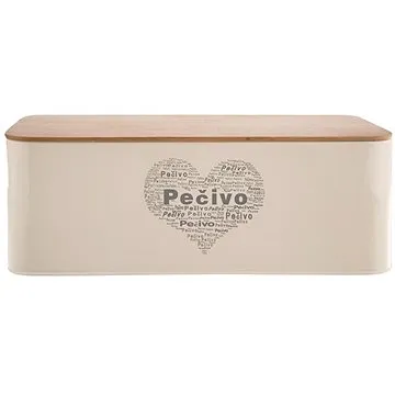 ORION Chlebovka plech/dřevo 42x22,5x16 cm PEČIVO SRDCE (127505)