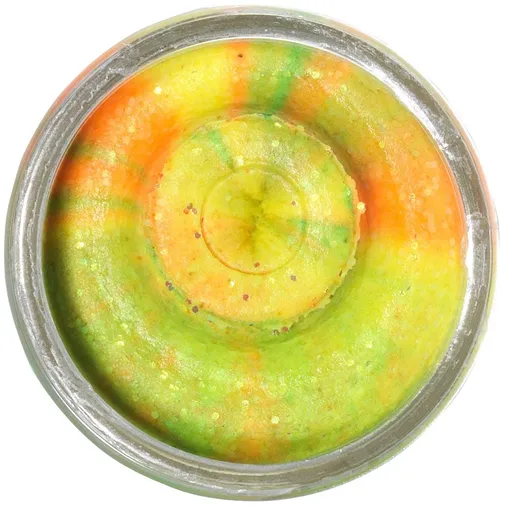 Berkley těsto na pstruhy natural glitter troutbait česnek - třpytivá duhová