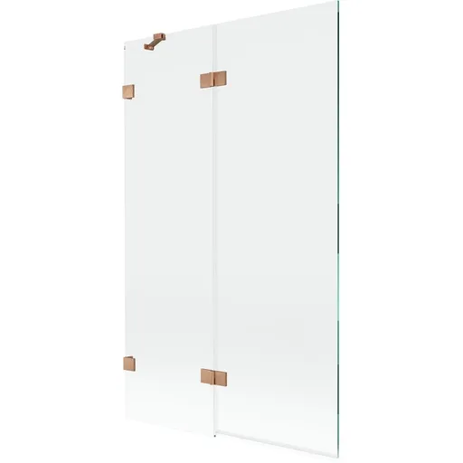 MEXEN/S Lunar vanová zástěna 2-křídlová levá 110 x 150, transparent, měď kartáčovaná 897-110-100-65-00-L