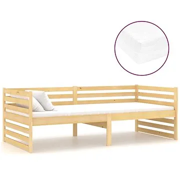 Shumee válenda s matrací 90×200 cm masivní borové dřevo, 3083639 (3083639)