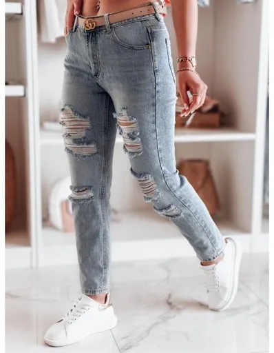 Dámské džínové kalhoty regular fit DESTINA modrá