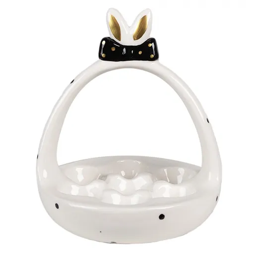 Černobílý keramický stojan na vajíčka Black