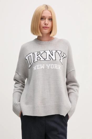 Svetr Dkny dámský, šedá barva, lehký, DJ4R0362