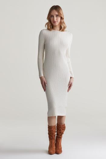 ŠATY GANT MINI CABLE KNIT DRESS CREAM