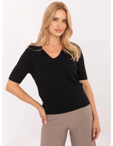 Černý dámský svetr s dlouhými rukávy